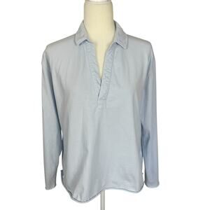 Frank & Eileen Patrick Heritage Popover Top Size Medium Pastel Blue Effortless